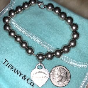 Authentic Tiffany bead heart bracelet